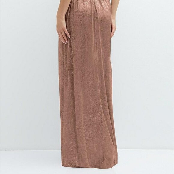 After Six 6883...Convertible Strap Metallic Pleated Dress...Sienna.....Size XS - Picture 4 of 11
